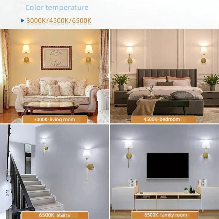LED Wall Lamp Set Rechargeable Remote & Touch