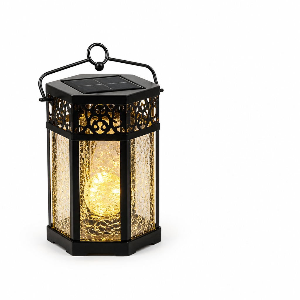 Lantern-Style Iron Solar Garden Light (6-Hour Runtime)
