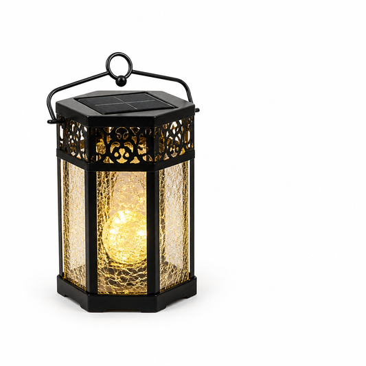 Lantern-Style Iron Solar Garden Light (6-Hour Runtime)
