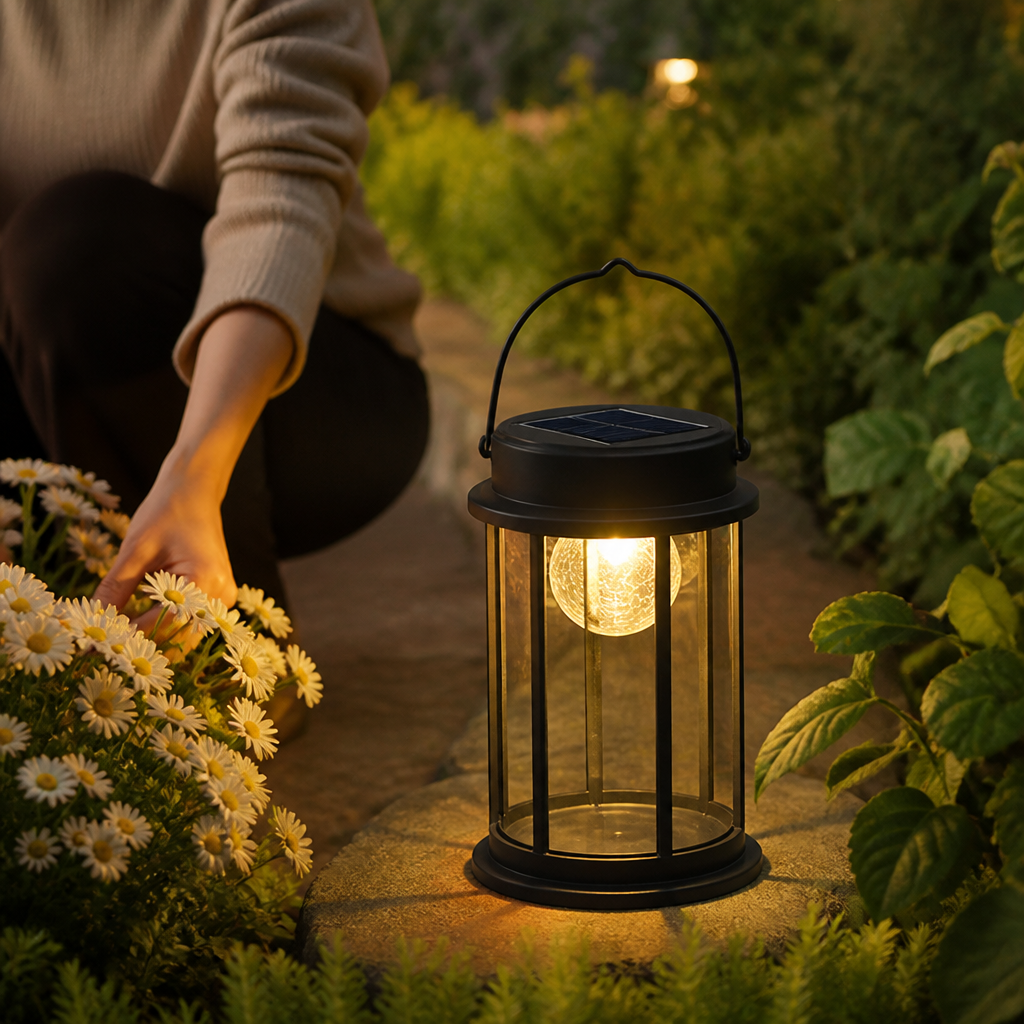 Lantern-Style Iron Solar Garden Light (6-Hour Runtime)