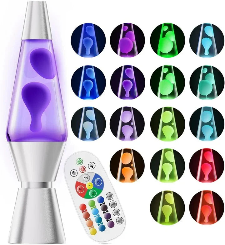 Lava Lamp Remote-Controlled 17-Color Cool-Touch Aluminum Base