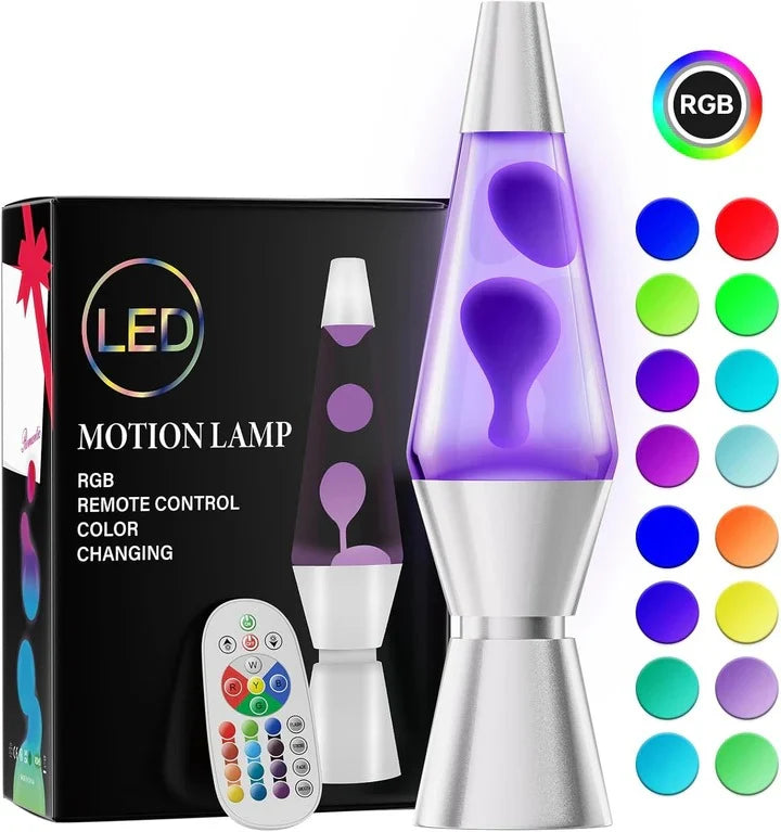 Lava Lamp Remote-Controlled 17-Color Cool-Touch Aluminum Base