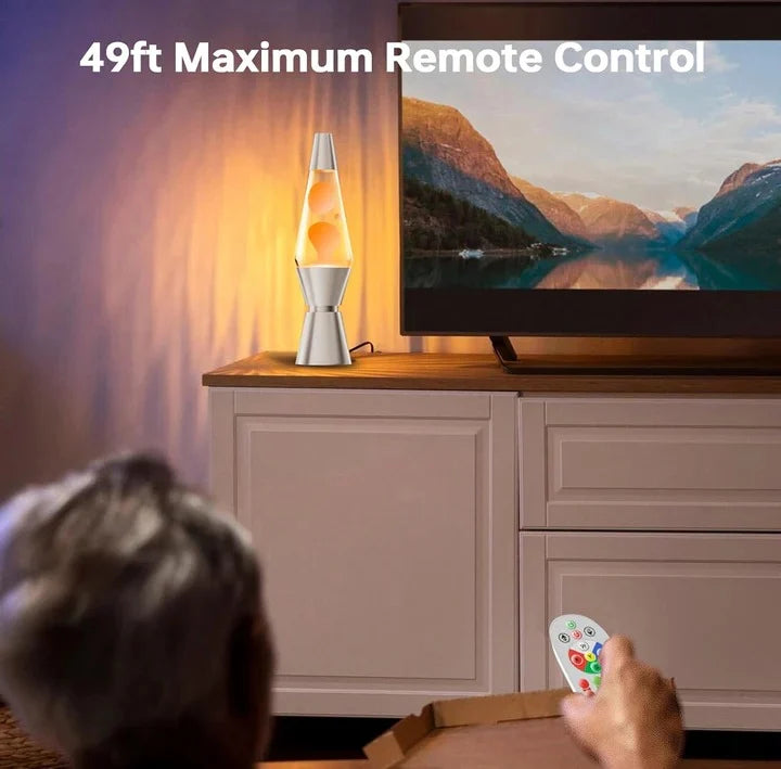 Lava Lamp Remote-Controlled 17-Color Cool-Touch Aluminum Base