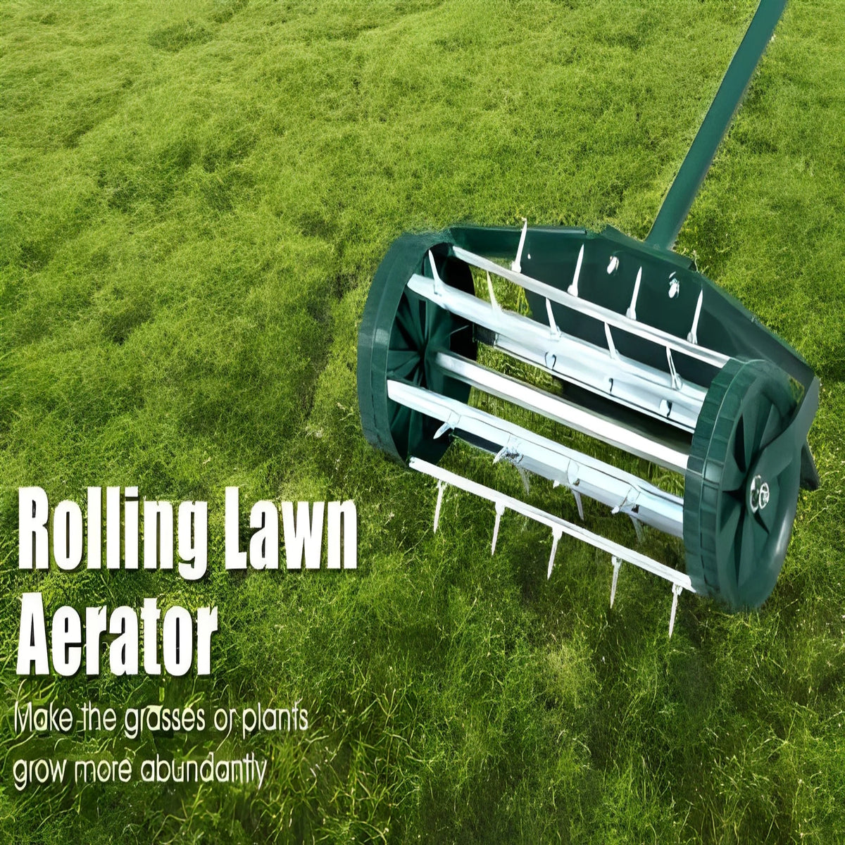 Lawn Aerator 18 Inch Steel Spike Roller Ergonomic Handle