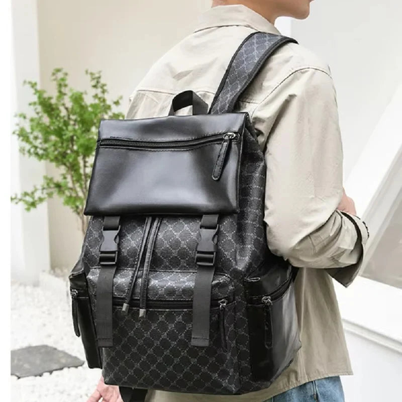 Leather Backpack Fits 15-Inch Laptop Padded Straps