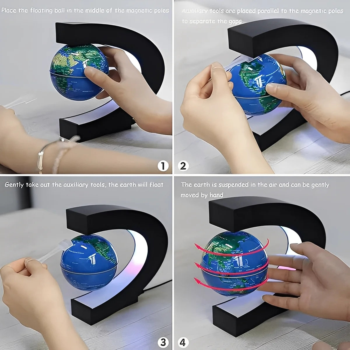 Levitating Desk Globe Magnetic Levitation LED 3.5 Inch