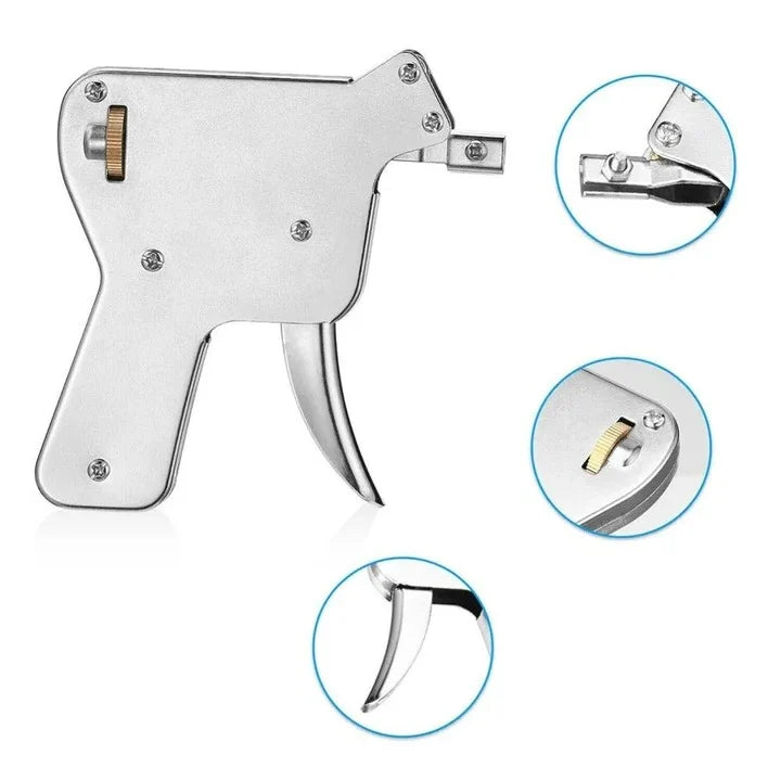 Lock Pick Gun Semi-Automatic Spring-Loaded Stainless Steel