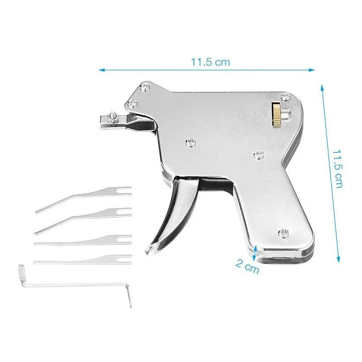 Lock Pick Gun Semi-Automatic Spring-Loaded Stainless Steel