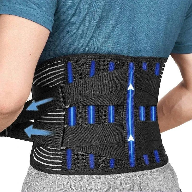 Lumbar Support Belt Dual Adjustable Straps Memory Stays