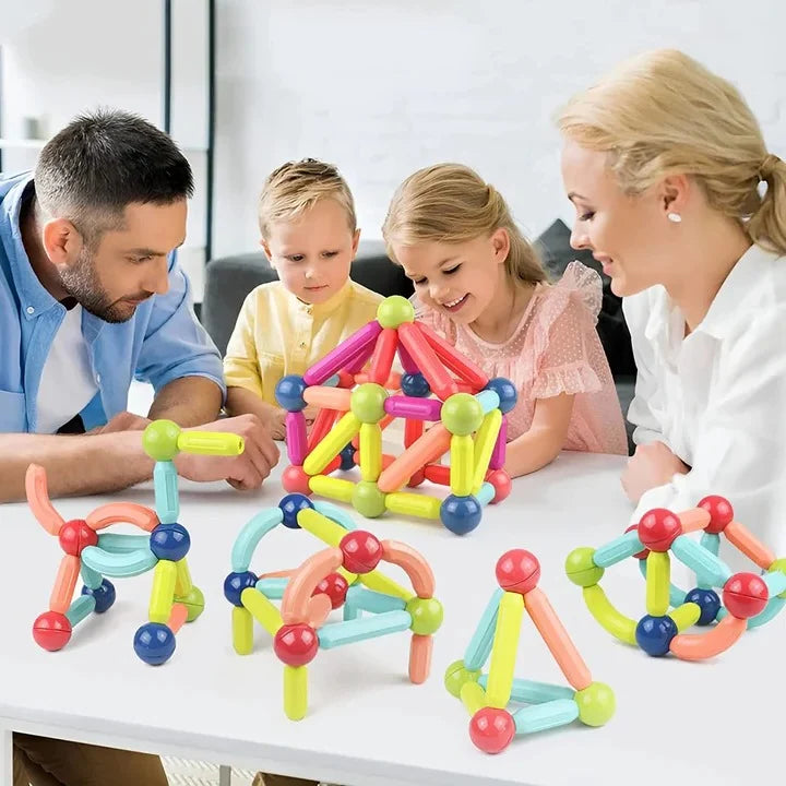 Magnetic Building Blocks Set Of 98 Rods & Spheres