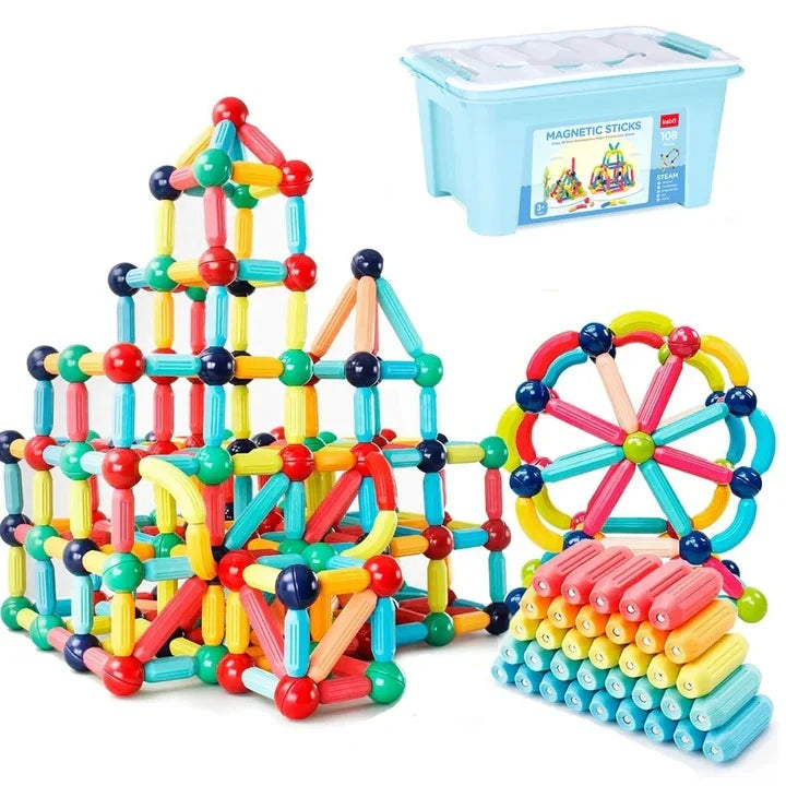 Magnetic Building Blocks Set Of 98 Rods & Spheres
