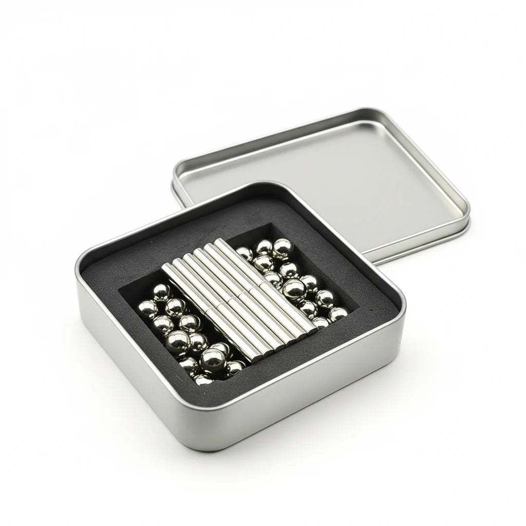 Magnetic Building Set 63-Piece Tin Box