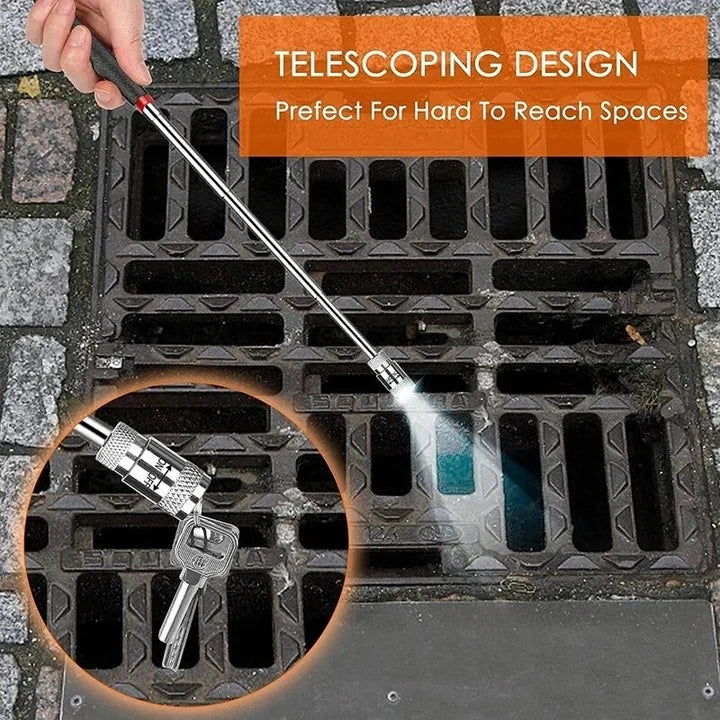 Magnetic Pickup Tool Telescopic 33 Inch Built-In LED