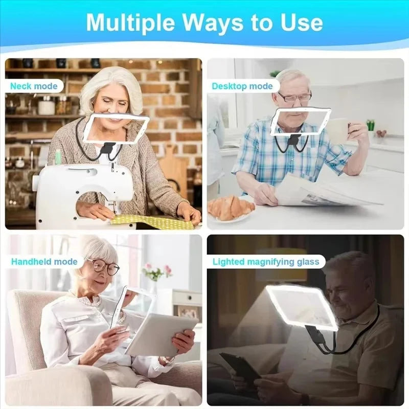 Magnifying Glass 3X Magnification LED Lights & Adjustable Arm