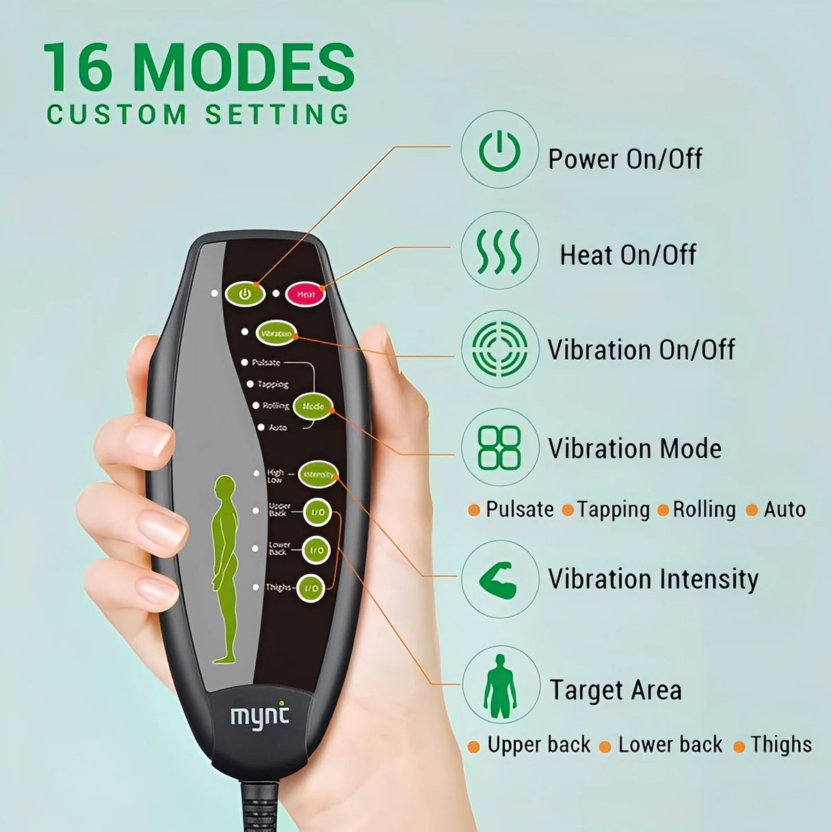 Massage Seat Cushion 8-Node Targeted Vibration & Heat