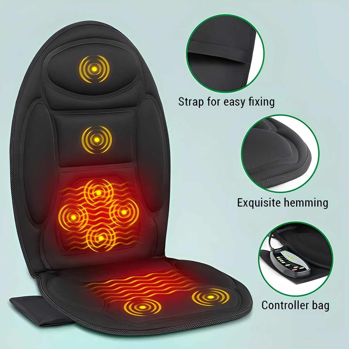 Massage Seat Cushion 8-Node Targeted Vibration & Heat