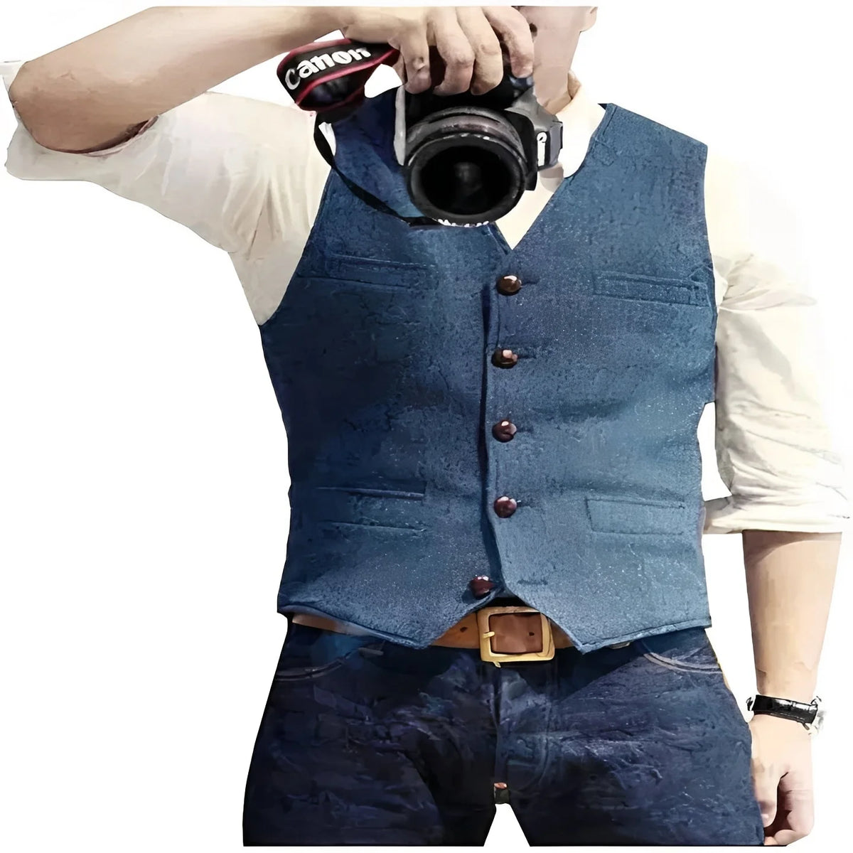 Men's Vest Sleeveless Mid-Weight Wrinkle & Pill-Resistant