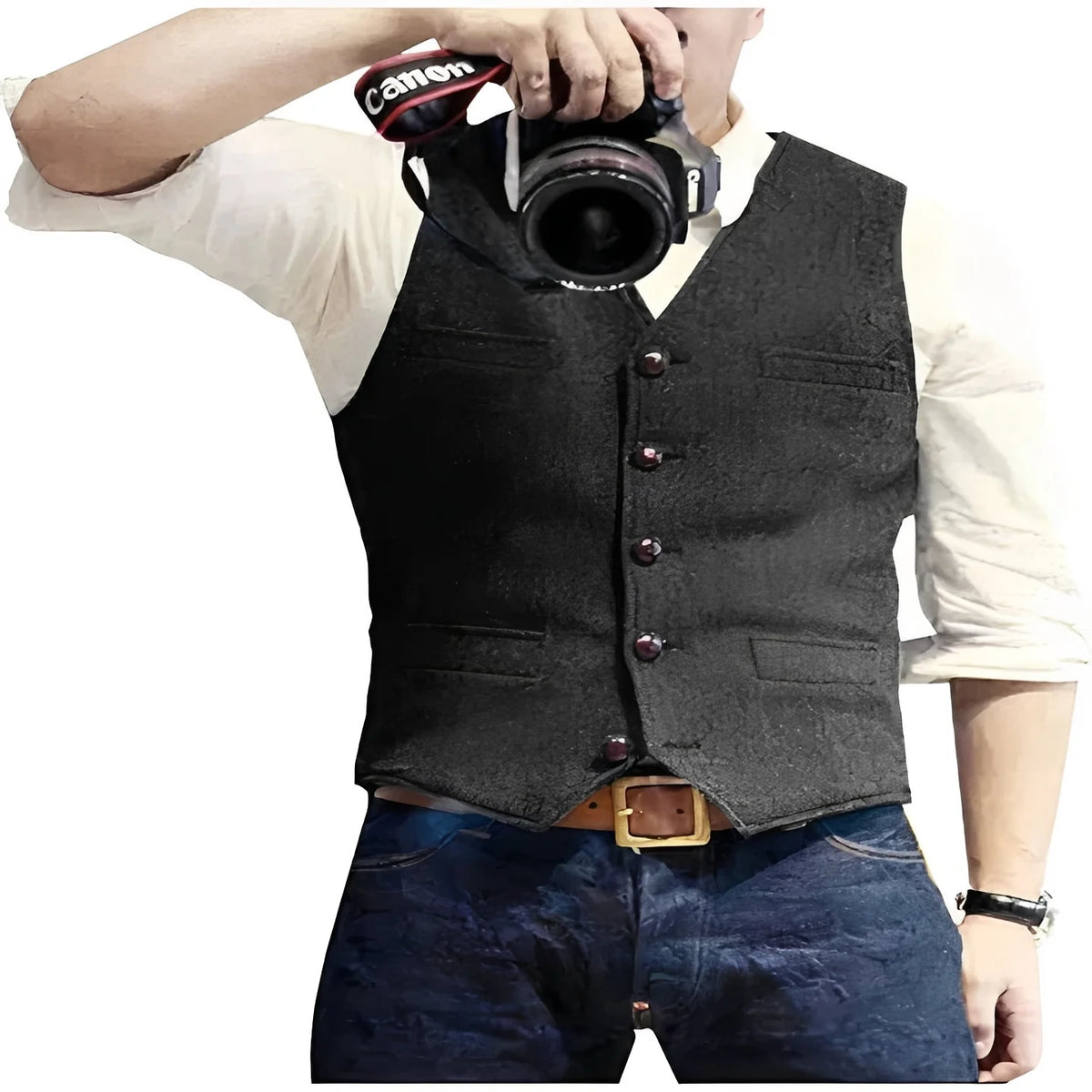 Men's Vest Sleeveless Mid-Weight Wrinkle & Pill-Resistant