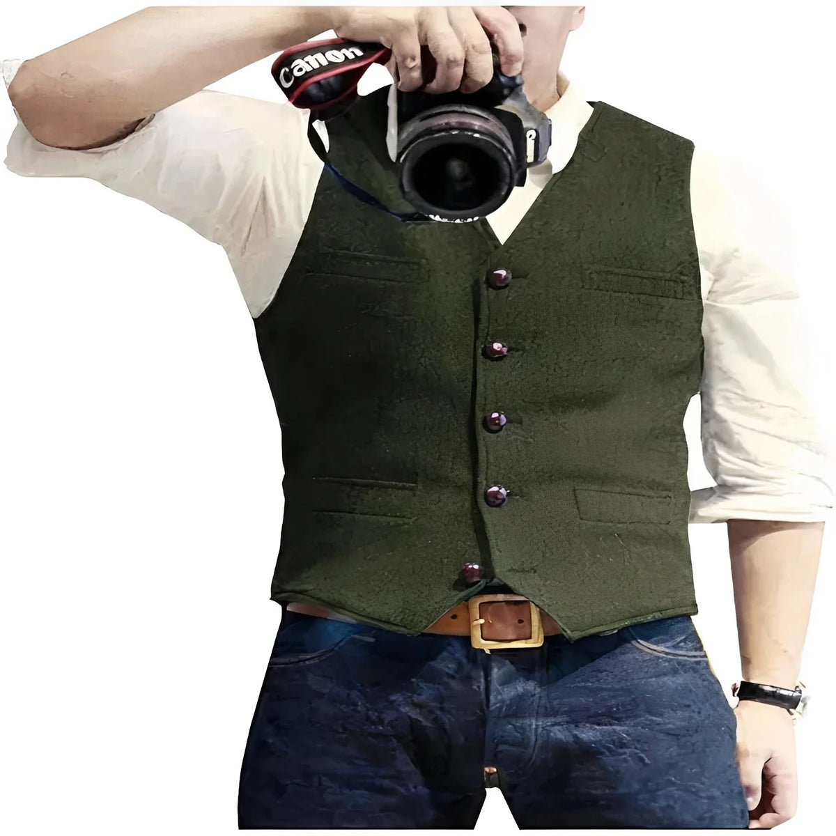 Men's Vest Sleeveless Mid-Weight Wrinkle & Pill-Resistant