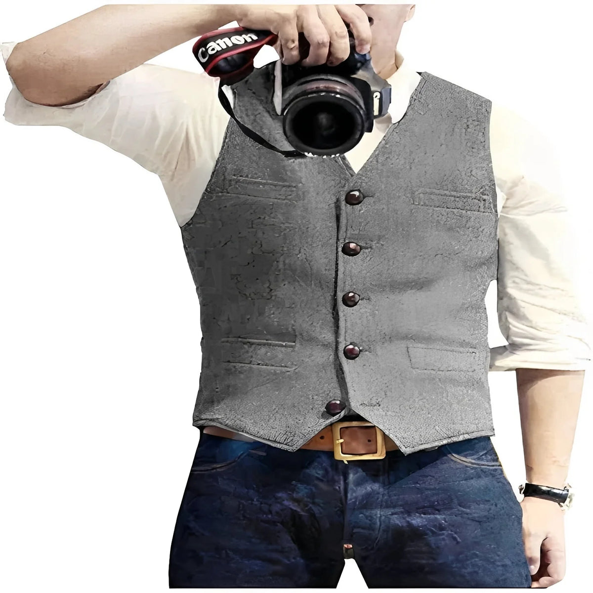 Men's Vest Sleeveless Mid-Weight Wrinkle & Pill-Resistant