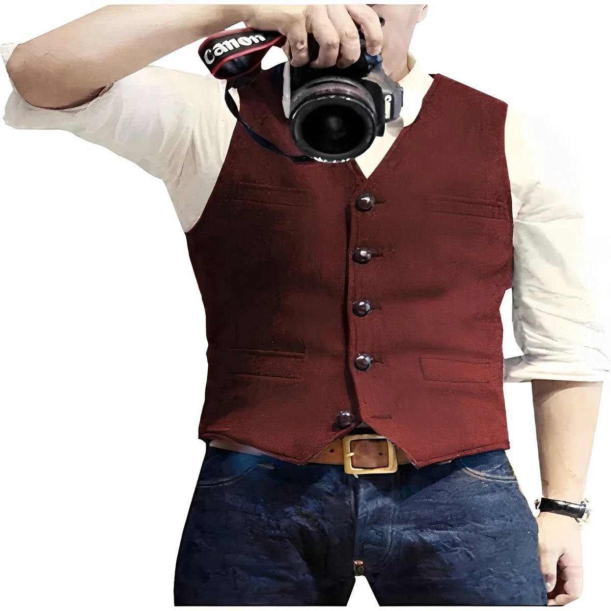 Men's Vest Sleeveless Mid-Weight Wrinkle & Pill-Resistant