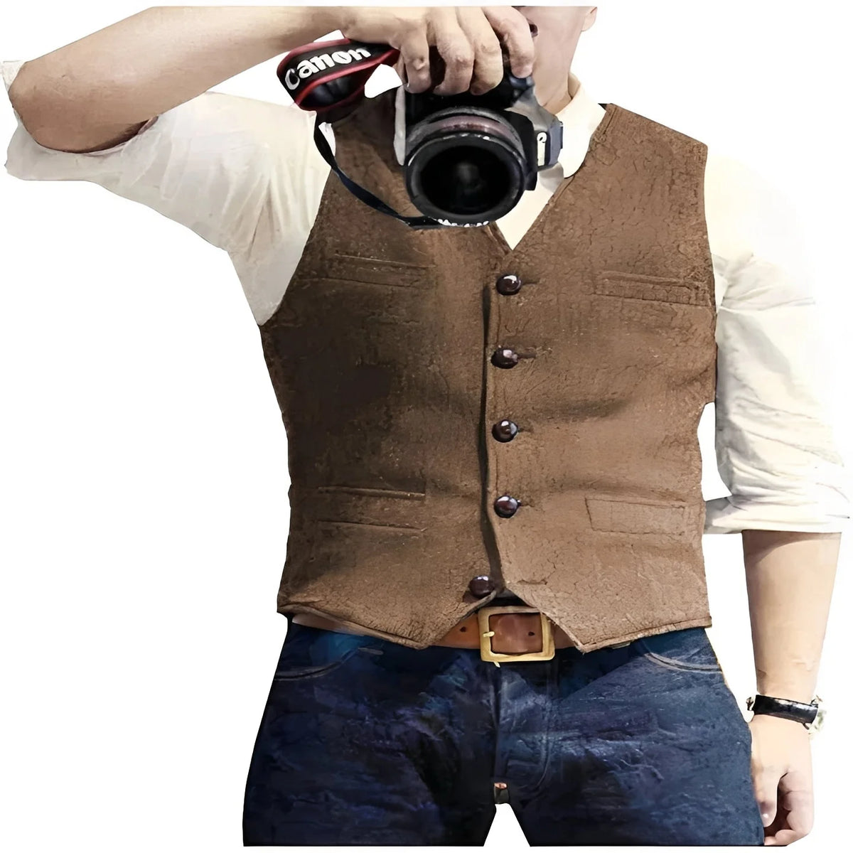 Men's Vest Sleeveless Mid-Weight Wrinkle & Pill-Resistant