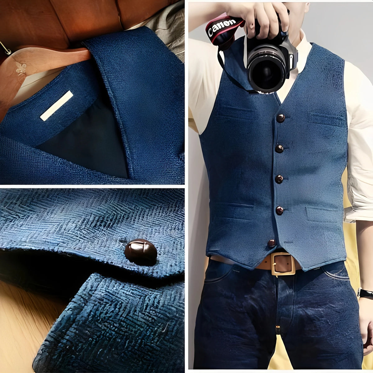 Men's Vest Sleeveless Mid-Weight Wrinkle & Pill-Resistant