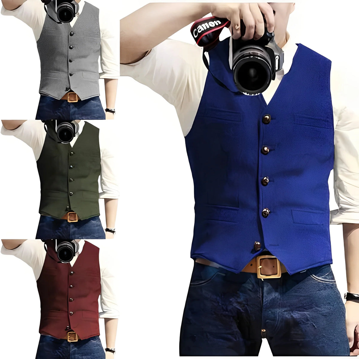 Men's Vest Sleeveless Mid-Weight Wrinkle & Pill-Resistant