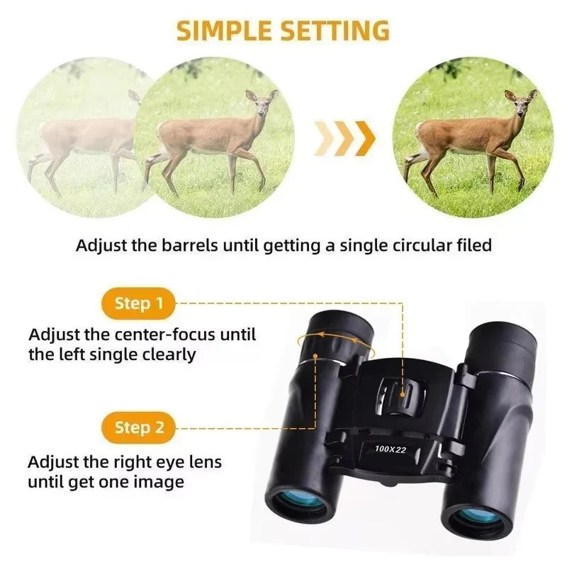Mini Pocket Binoculars 100x Magnification Fully Multi-Coated