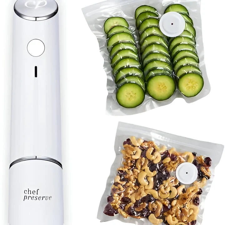 Mini Vacuum Sealer One-Button Rechargeable With Reusable Bags