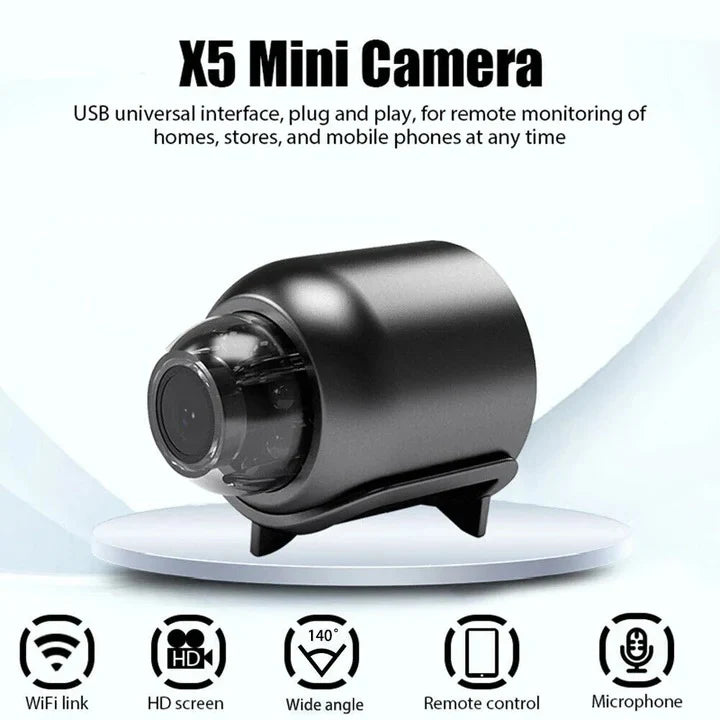 Mini WiFi Security Camera 1080P Night Vision Motion Alerts