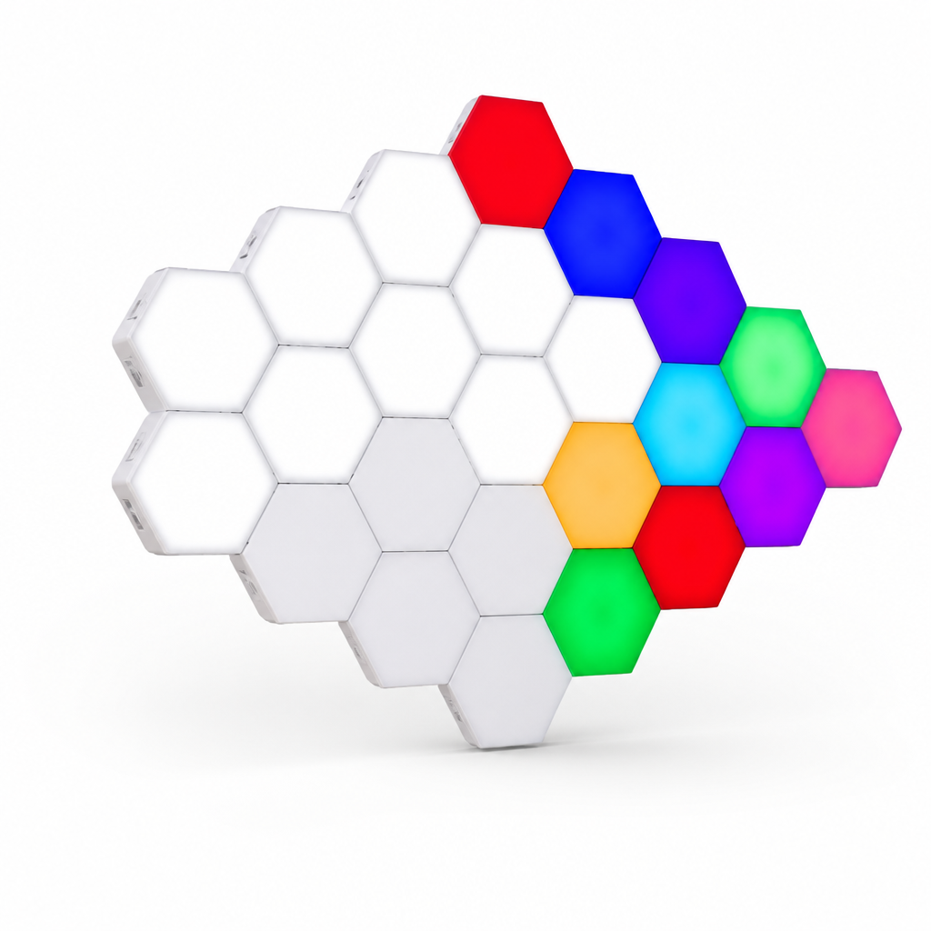 Modular Touch Responsive RGB Hexagonal LED Panels With Remote