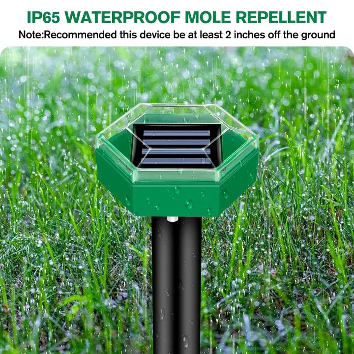 Mole Deterrent Stakes Solar Powered Ultrasonic Set of 4