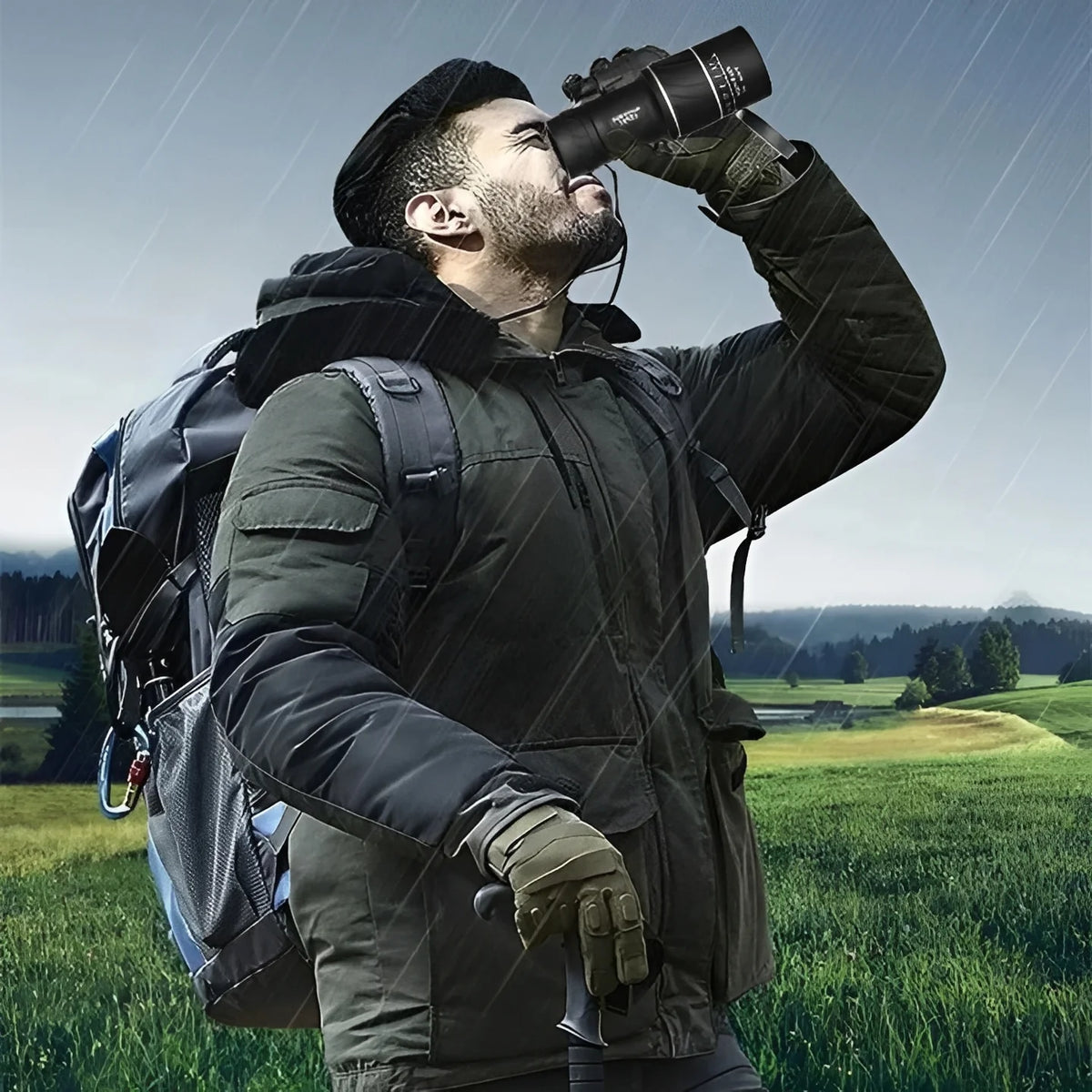 Monocular 12x Magnification Optical Glass Water-Resistant