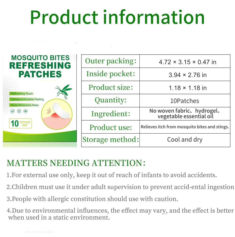Mosquito Bite Patch Cooling Hydrogel 4-Hour Relief