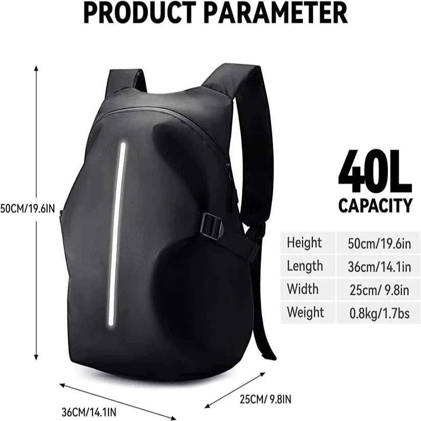 Motorcycle Backpack Wide Helmet Opening Padded Laptop Sleeve