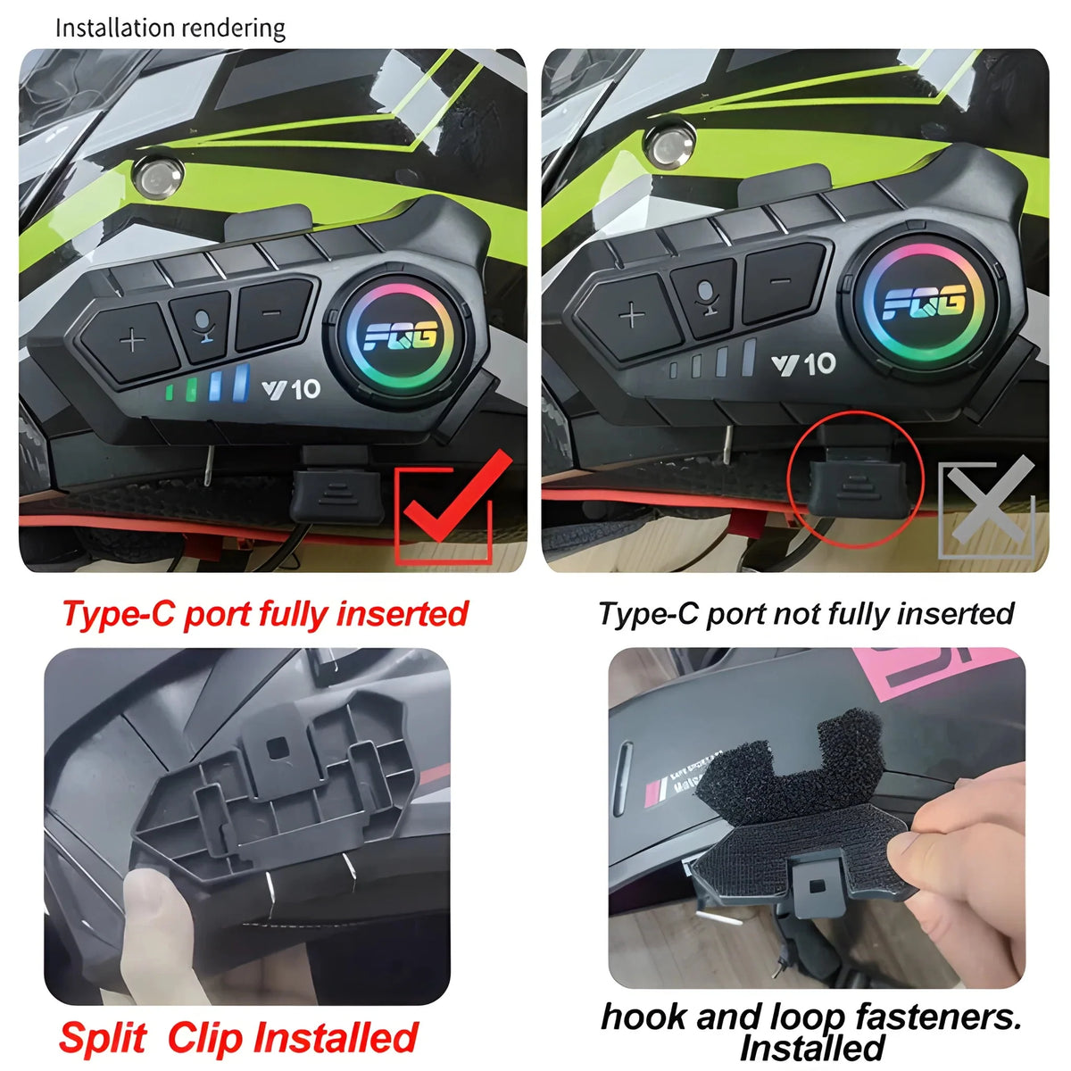 Motorcycle Bluetooth Headset 30-Hour Talk Time & IPX6 Waterproof