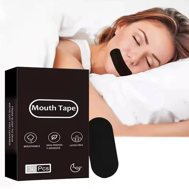 Mouth Tape Breathable Bamboo Charcoal Gentle Adhesive 30 Pack