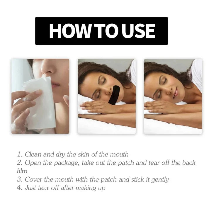 Mouth Tape Breathable Bamboo Charcoal Gentle Adhesive 30 Pack