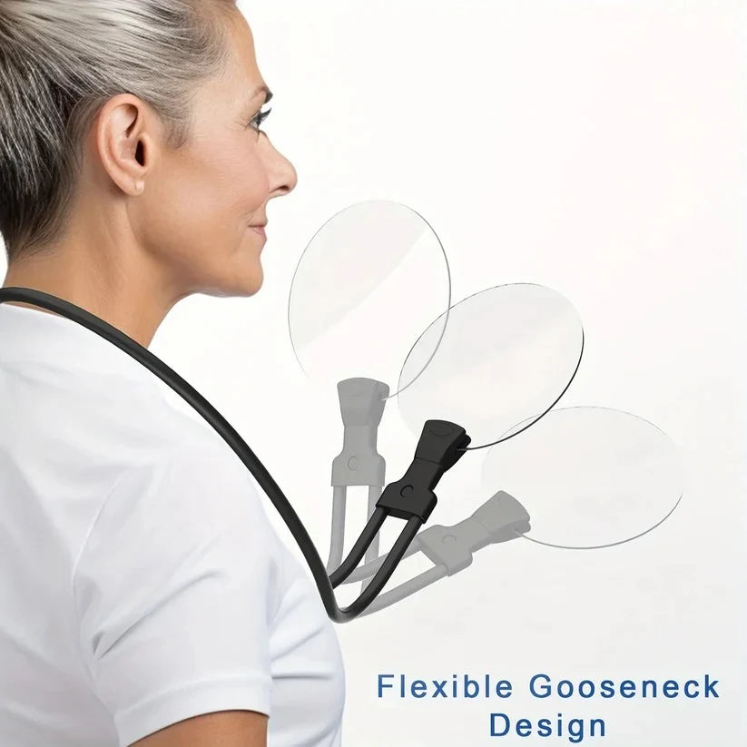 Neck Magnifier 5X Optical Glass Wearable & Tabletop Stand