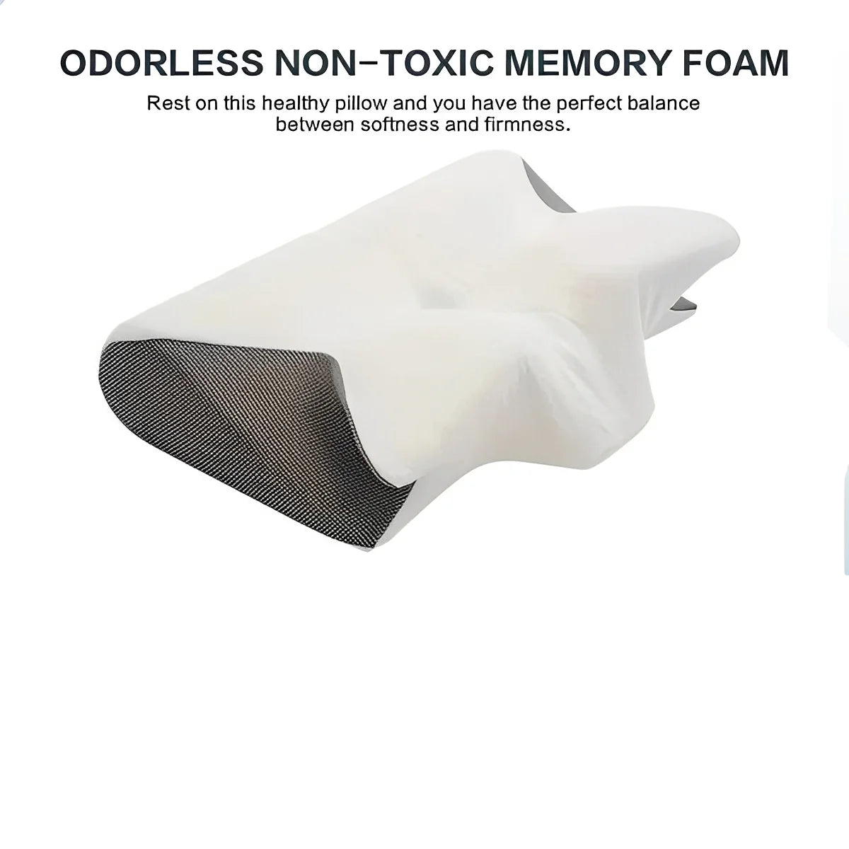 Neck Pillow Contoured Butterfly Memory Foam & Breathable Cover