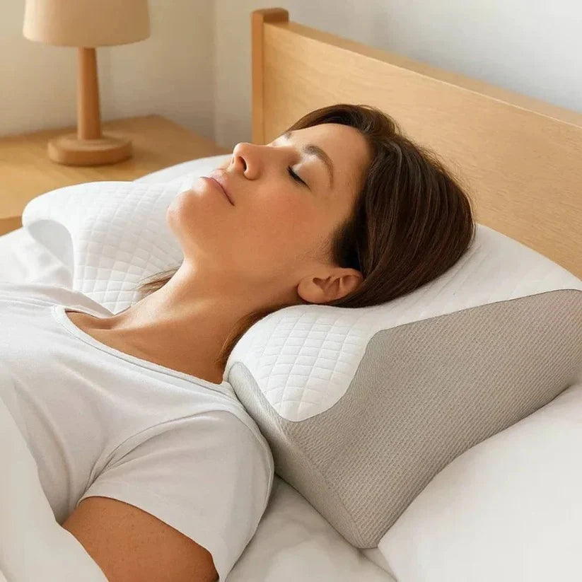 Neck Support Pillow Contoured Memory Foam Washable Cover