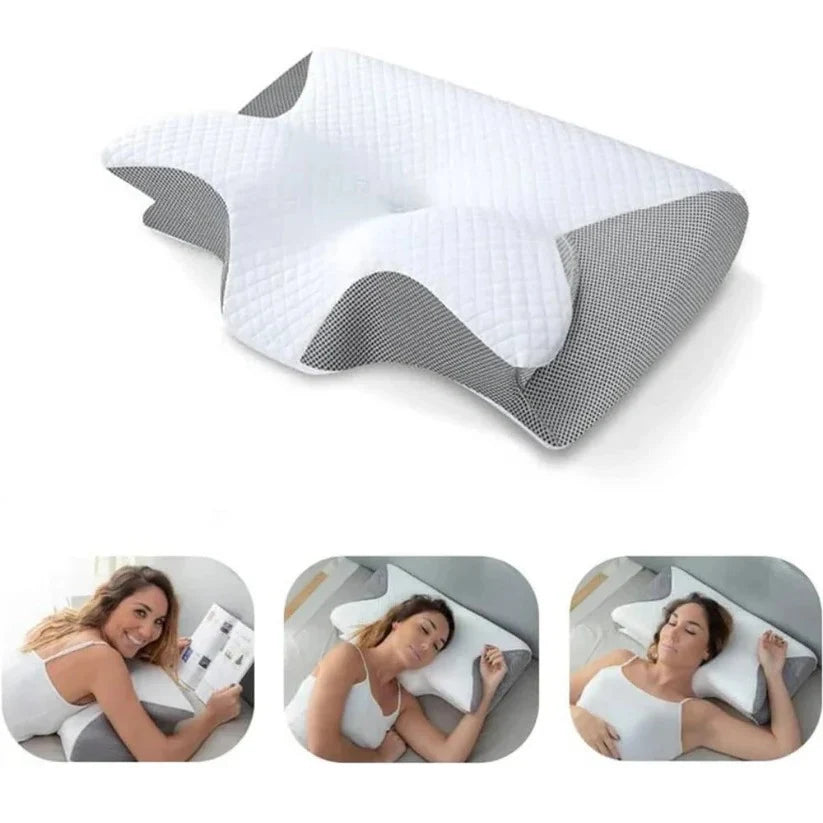 Neck Support Pillow Contoured Memory Foam Washable Cover