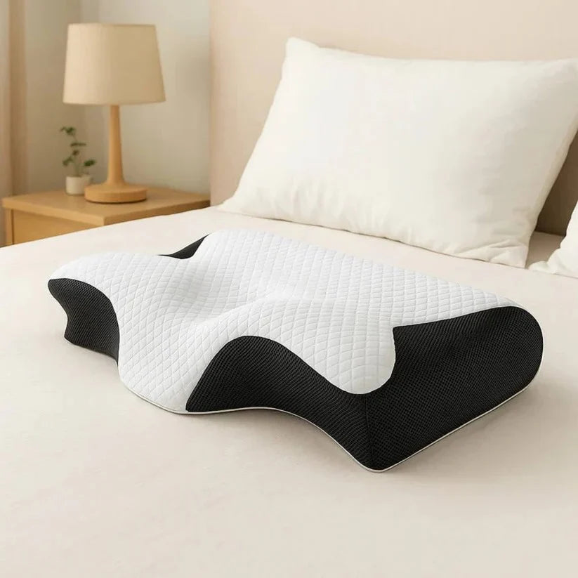 Neck Support Pillow Contoured Memory Foam Washable Cover