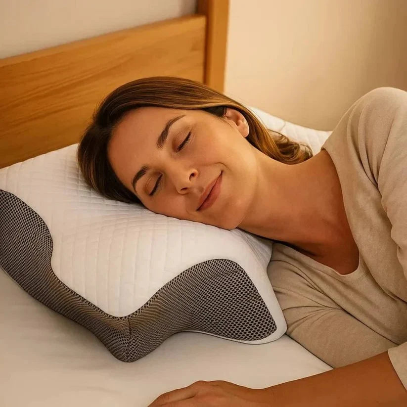 Neck Support Pillow Contoured Memory Foam Washable Cover
