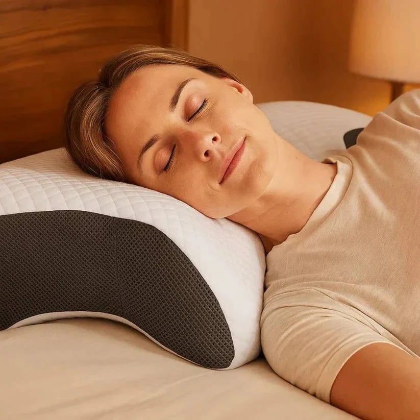 Neck Support Pillow Contoured Memory Foam Washable Cover