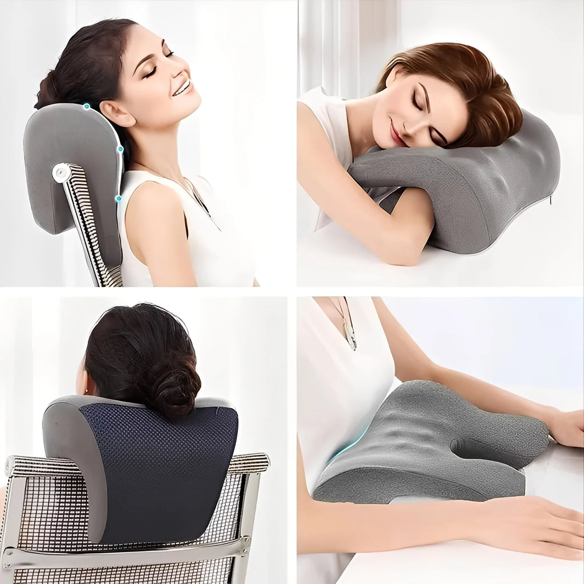 Office Chair Headrest Pillow Memory Foam Removable Velvet Cover