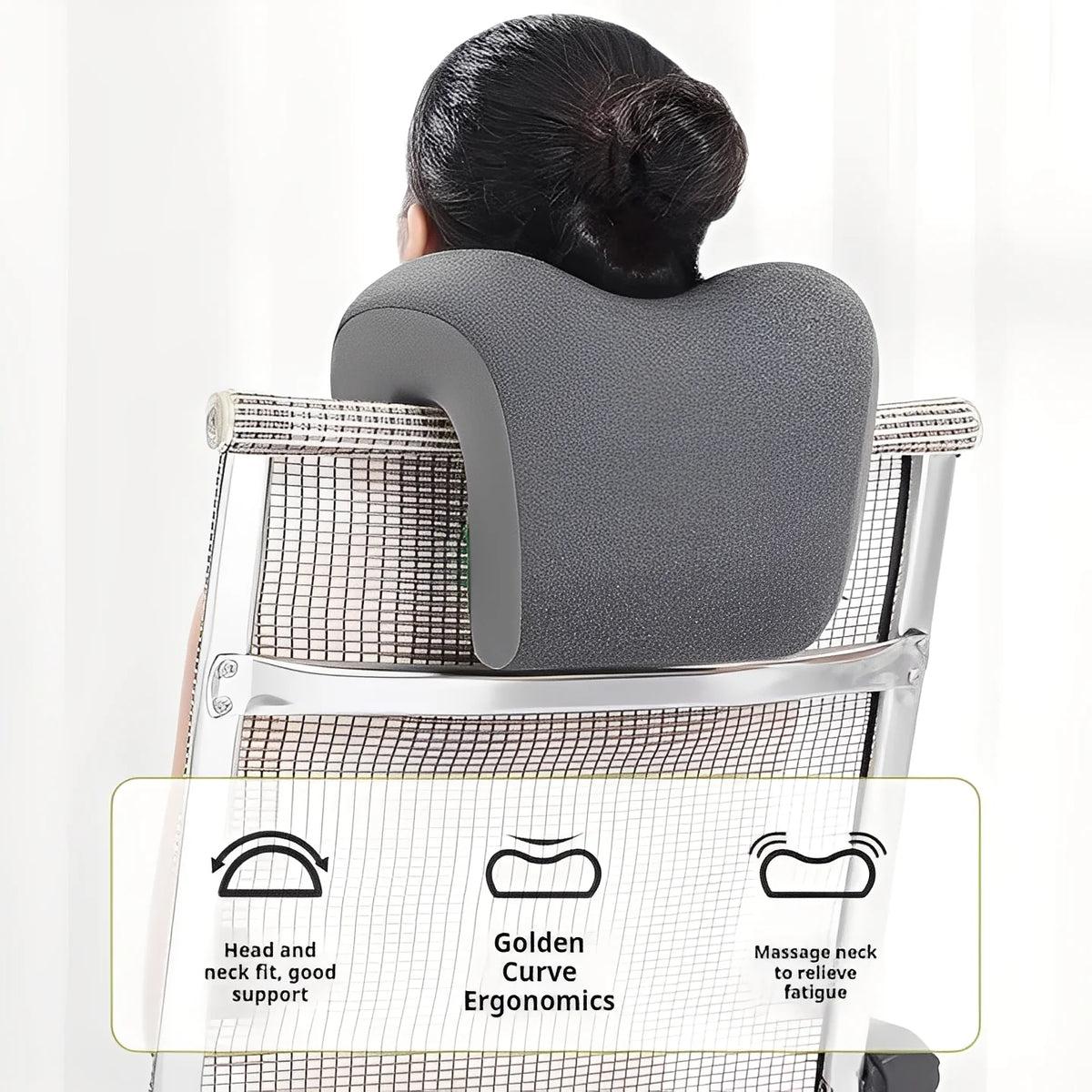 Office Chair Headrest Pillow Memory Foam Removable Velvet Cover