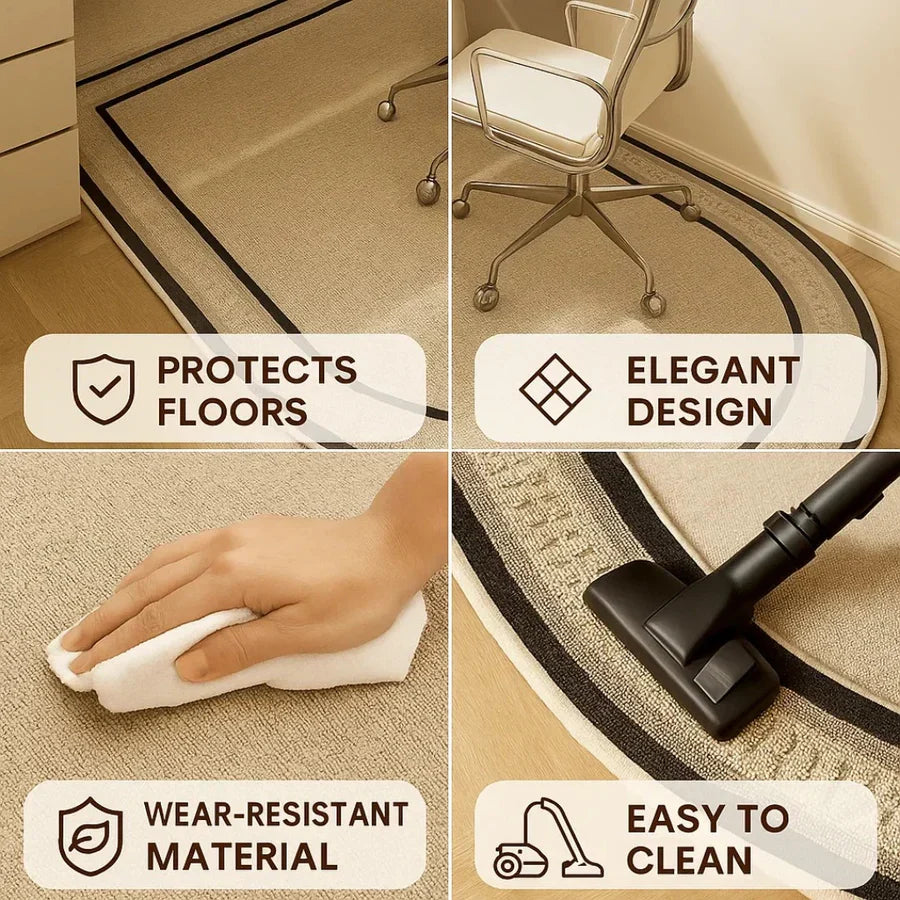 Office Chair Mat Short-Pile Velour Non-Slip Backing