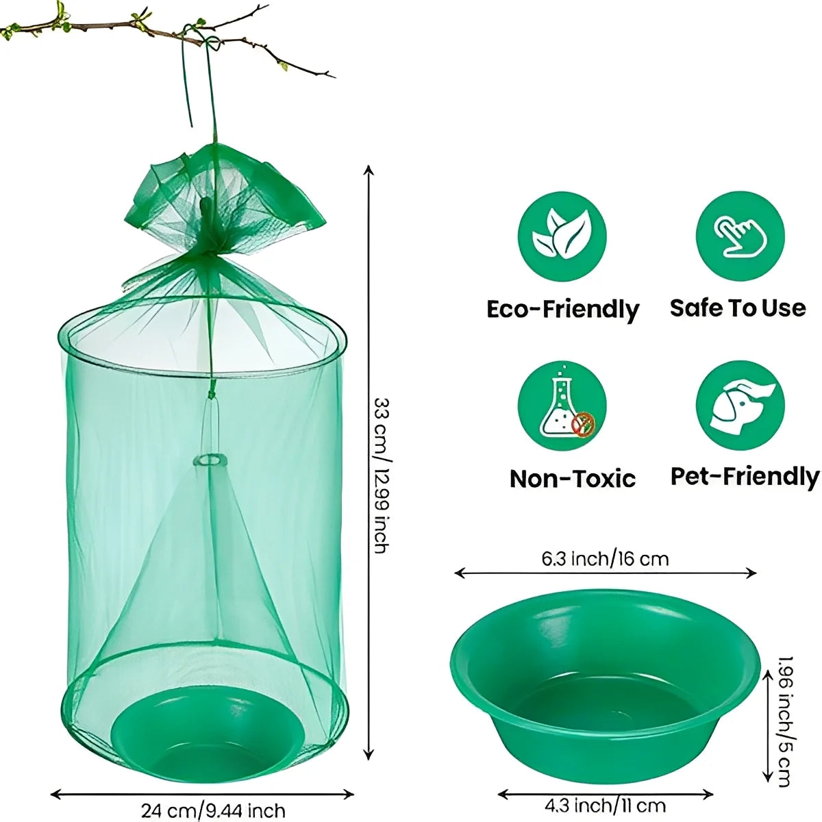 Outdoor Fly Trap Reusable Chemical-Free